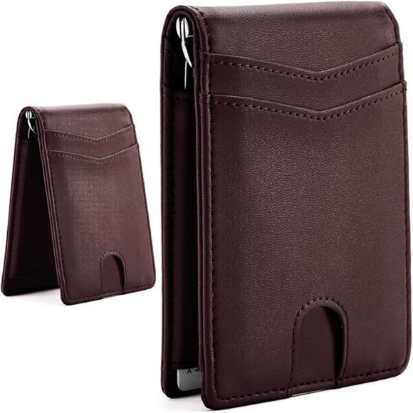 Slim Money Clip Wallet for Men with Front Pocket, RFID Blocking, Credit Card